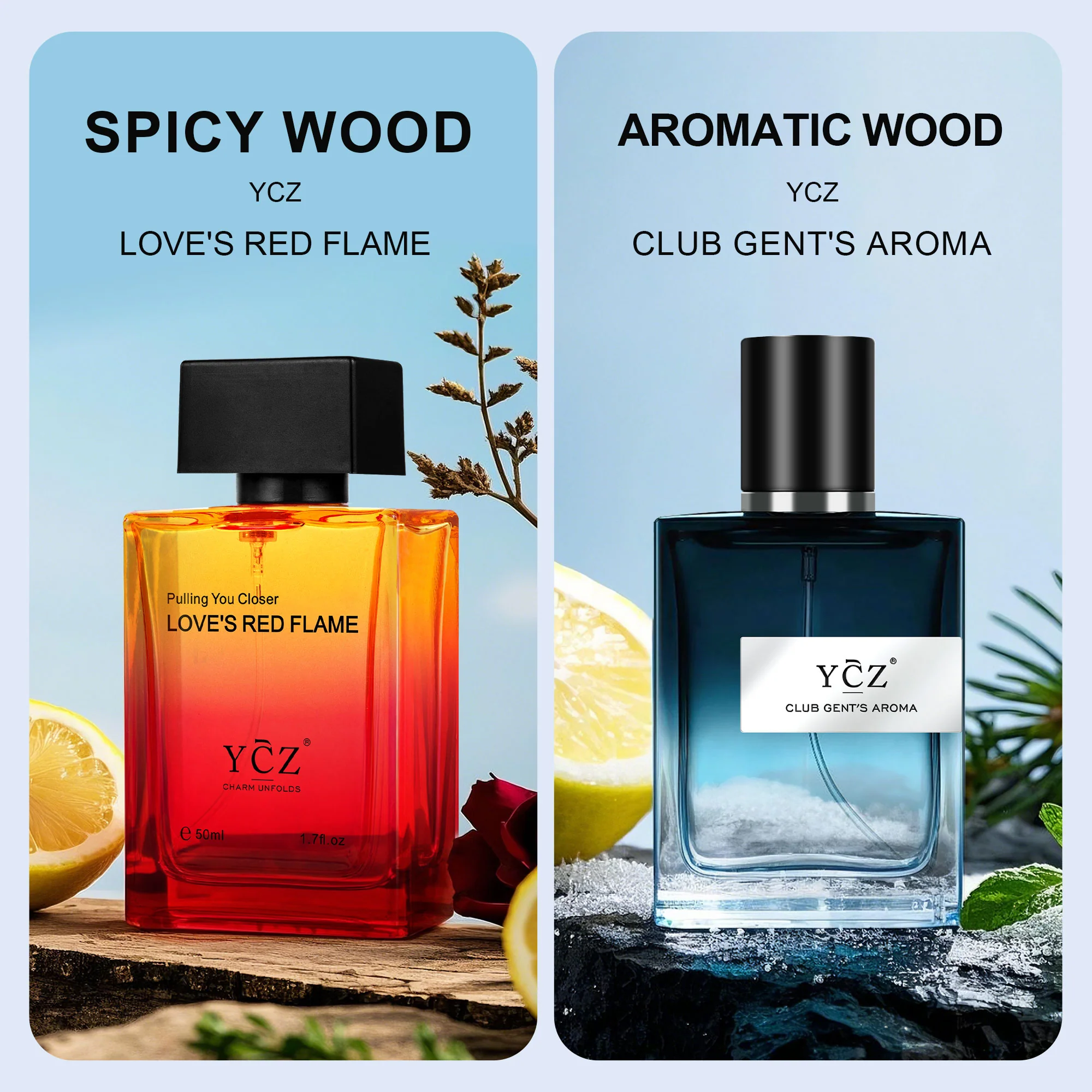 YCZ Club Gent's Aroma Men's Aromatic Cologne & Love's Red Flame - Image 7